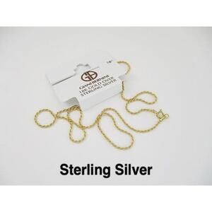 18KT Gold over Sterling Silver 18" Rope Necklace